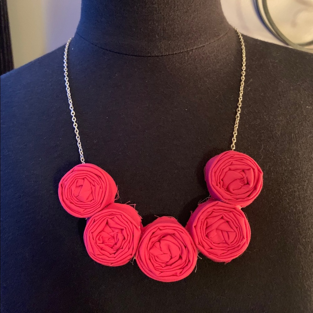 Handmade Pink Flower Necklace